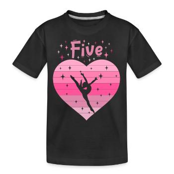 Turnerin Ballett 5. Geburtstag - Kinder Premium Bio T-Shirt - Schwarz - Vorne