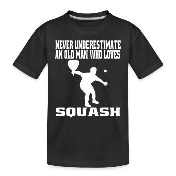Squash Racquetball-Spieler Squashspiel Racquetball - Kinder Premium Bio T-Shirt - Schwarz - Vorne