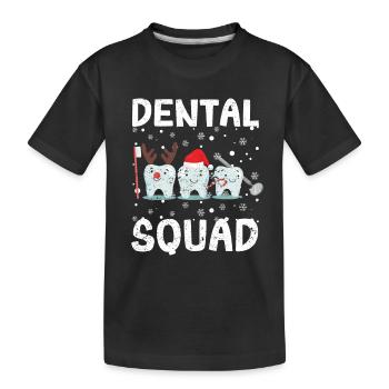 Dental Squad Zähne Zahnarzt Frohe Weihnachten - Kinder Premium Bio T-Shirt - Schwarz - Vorne