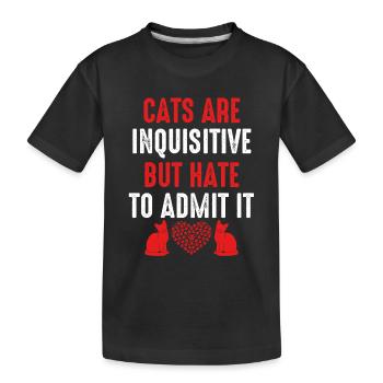 Katzen Sind Neugierig - Kinder Premium Bio T-Shirt - Schwarz - Vorne