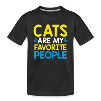 Les chats sont mes personnes préférées - T-shirt bio Premium Enfant - noir - Devant