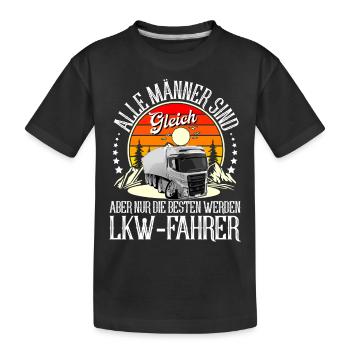 LKW Fahrer - Kinder Premium Bio T-Shirt - Schwarz - Vorne