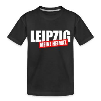 Leipzig meine Heimat - Kinder Premium Bio T-Shirt - Schwarz - Vorne