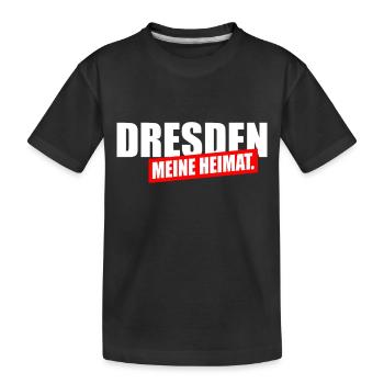 Dresden meine Heimat - Kinder Premium Bio T-Shirt - Schwarz - Vorne