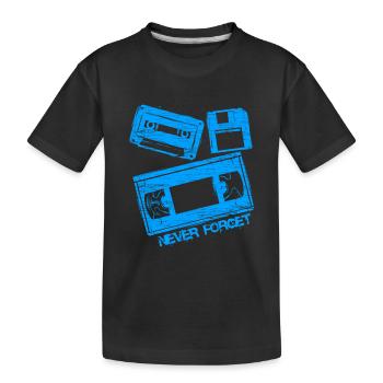 Never Forget Retro Cassette Tape Video Tape - Kinder Premium Bio T-Shirt - Schwarz - Vorne