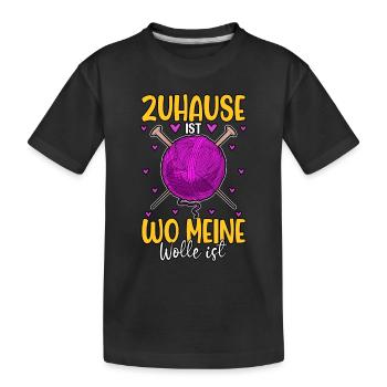 Häkeln - Kinder Premium Bio T-Shirt - Schwarz - Vorne