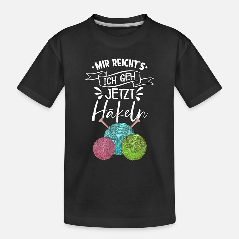 Häkeln - Kinder Premium Bio T-Shirt - Schwarz
