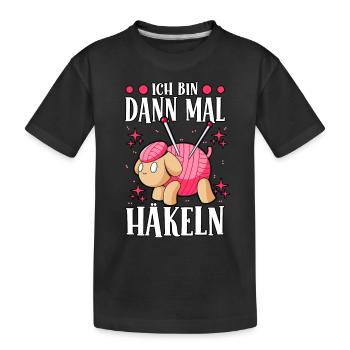 Häkeln - Kinder Premium Bio T-Shirt - Schwarz - Vorne