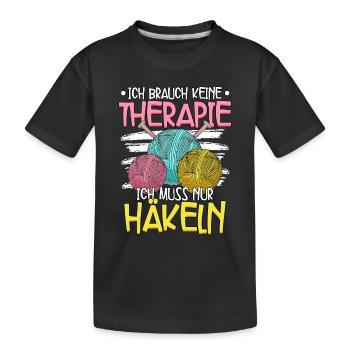 Häkeln - Kinder Premium Bio T-Shirt - Schwarz - Vorne