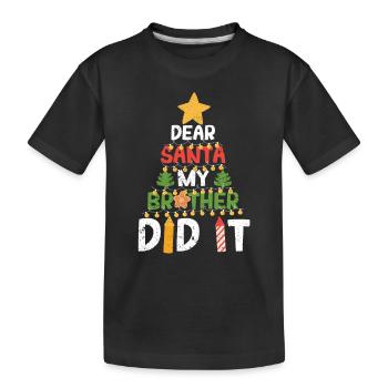 Lustige Weihnachtspyjamas Xmax PJ Lieber Weihnacht - Kinder Premium Bio T-Shirt - Schwarz - Vorne