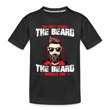 Bart Männer, Der Bart Wählt Dich Aus - Kinder Premium Bio T-Shirt - Schwarz - Vorne
