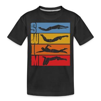 Natation, natation, sports nautiques - T-shirt bio Premium Enfant - noir - Devant