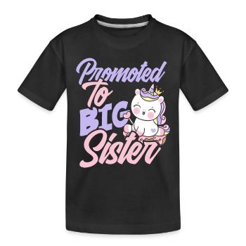 Petite fille Sœur - T-shirt bio Premium Enfant - noir - Devant