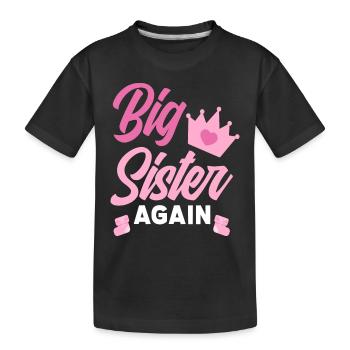 Encore une fois annonce de grossesse de sœur - T-shirt bio Premium Enfant - noir - Devant