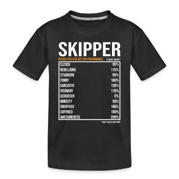 Skipper vaut la journée Drôle de skipper - T-shirt bio Premium Enfant - noir - Devant