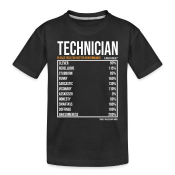 Techniker tageswerte - Kinder Premium Bio T-Shirt - Schwarz - Vorne