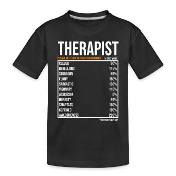 Therapist daily values - Kids' Premium Organic T-Shirt - black - Front
