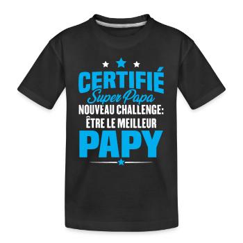 Cadeau nouveau challenge être le meilleur papy - T-shirt bio Premium Enfant - noir - Devant