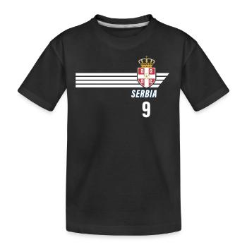 Serbien Srbija Patriotismus Fussball Fan Trikot - Kinder Premium Bio T-Shirt - Schwarz - Vorne