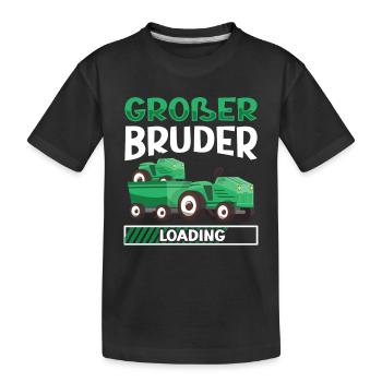 Großer Bruder 2023 Traktor Schwangerschaft - Kinder Premium Bio T-Shirt - Schwarz - Vorne