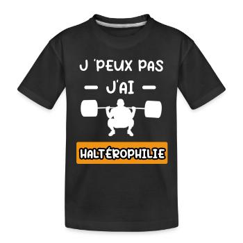 je peux pas j'ai haltérophilie cadeau haltérophile - T-shirt bio Premium Enfant - noir - Devant
