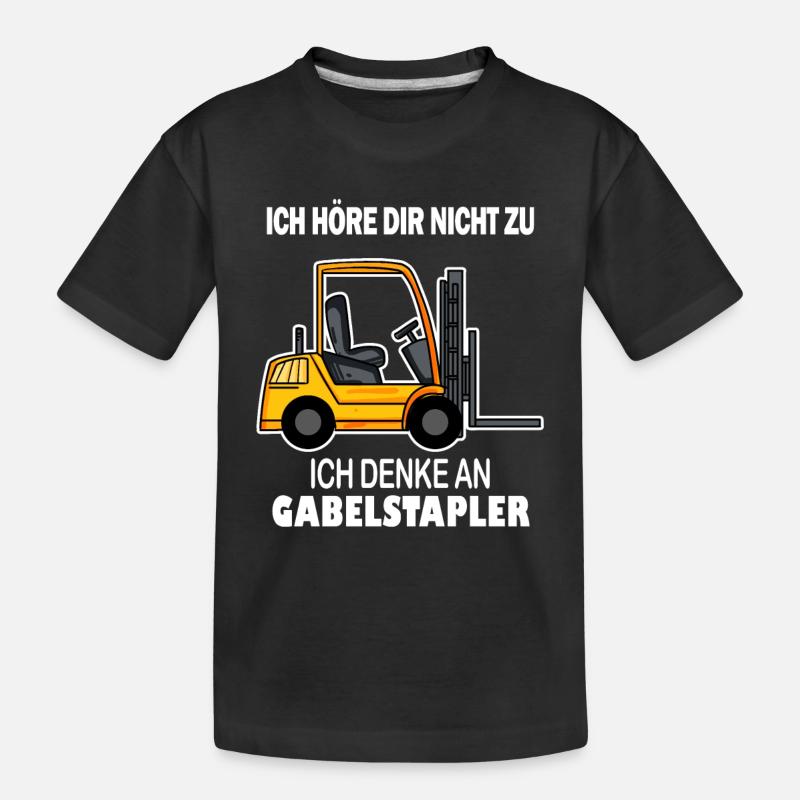 Staplerfahrer Gabelstapler Stapler - Kinder Premium Bio T-Shirt - Schwarz