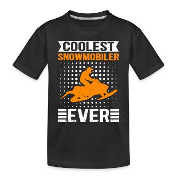Schneemobil Schneemobilfahrer Snowmobile Geschenk - Kinder Premium Bio T-Shirt - Schwarz - Vorne