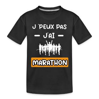 je peux pas j'ai marathon cadeau marathon - T-shirt bio Premium Enfant - noir - Devant