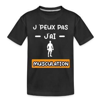 je peux pas j'ai musculation cadeau musculation - T-shirt bio Premium Enfant - noir - Devant