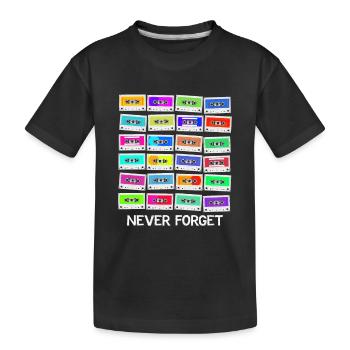 Never Forget Audio Cassette - Kinder Premium Bio T-Shirt - Schwarz - Vorne