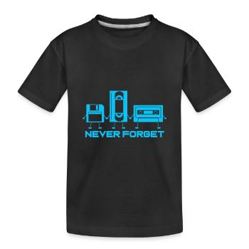Never Forget Audio Cassette Tape - Kinder Premium Bio T-Shirt - Schwarz - Vorne