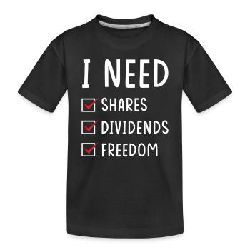 Aktien Dividenden Freiheit - Kinder Premium Bio T-Shirt - Schwarz - Vorne