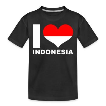 J’aime l’Indonésie drapeau du cœur Indonésie - T-shirt bio Premium Enfant - noir - Devant