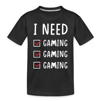 Gaming Gaming Gaming - Kids' Premium Organic T-Shirt - black - Front