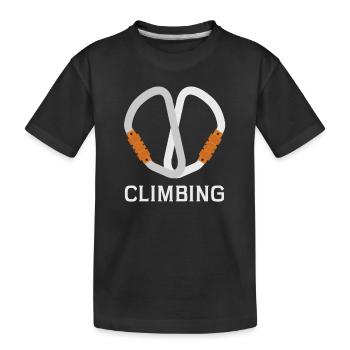 Climbing Mountaineering Mountaineering Alpine Carabiner - Kids' Premium Organic T-Shirt - black - Front