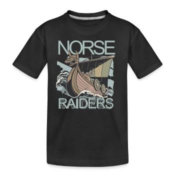 Norse Raiders Nordische Räuber Wikinger Norwegen - Kinder Premium Bio T-Shirt - Schwarz - Vorne