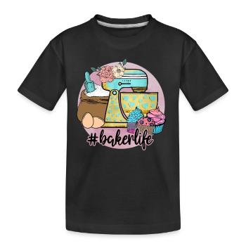 Boulangerie Baker Boulangerie Boulangerie Gâteau de confiserie - T-shirt bio Premium Enfant - noir - Devant