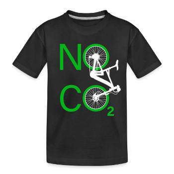 No CO2 Bike Climate Change MTB Mountain Bike E-Bike - Kids' Premium Organic T-Shirt - black - Front