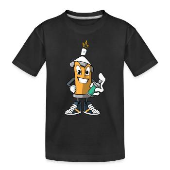 Funny Cartoon Spray Can - Sprayer - Kids' Premium Organic T-Shirt - black - Front