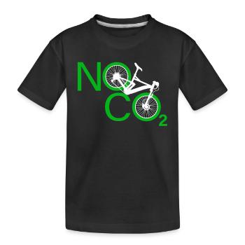 No CO2 Bike Climate Change MTB Mountain Bike E-Bike - Kids' Premium Organic T-Shirt - black - Front