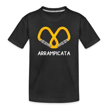 Climbing Mountaineering Mountaineering Alpine Carabiner - Kids' Premium Organic T-Shirt - black - Front