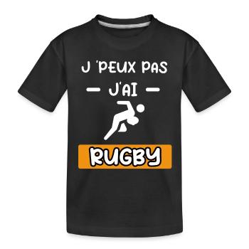 je peux pas j'ai rugby joueur cadeau rugby - T-shirt bio Premium Enfant - noir - Devant