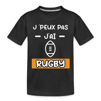 je peux pas j'ai rugby ballon cadeau rugby - T-shirt bio Premium Enfant - noir - Devant