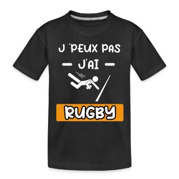 je peux pas j'ai rugby cadeau rugby - T-shirt bio Premium Enfant - noir - Devant