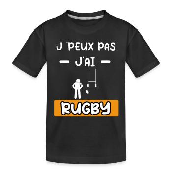 je peux pas j'ai rugby sport cadeau rugby - T-shirt bio Premium Enfant - noir - Devant