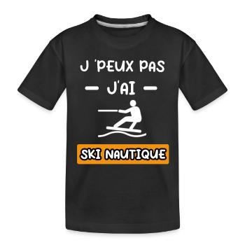 je peux pas j'ai ski nautique cadeau ski nautique - T-shirt bio Premium Enfant - noir - Devant