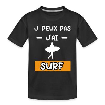 je peux pas j'ai surf surfeur cadeau surf - T-shirt bio Premium Enfant - noir - Devant