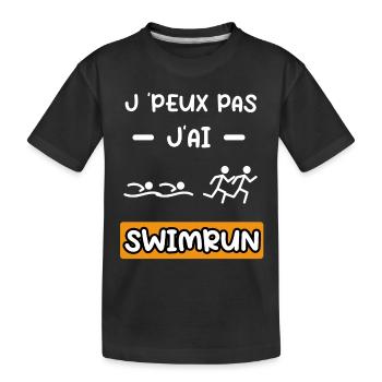 je peux pas j'ai swimrun cadeau swimrun - T-shirt bio Premium Enfant - noir - Devant