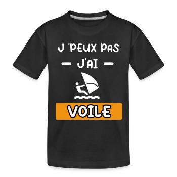 je peux pas j'ai voile cadeau voile - T-shirt bio Premium Enfant - noir - Devant