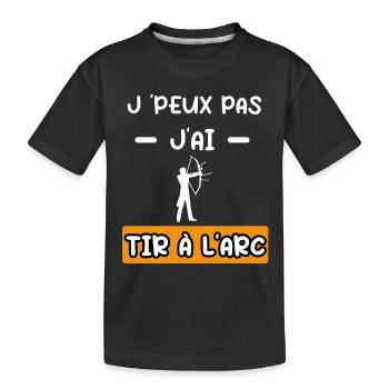 je peux pas j'ai tir à l'arc archer cadeau tir arc - T-shirt bio Premium Enfant - noir - Devant